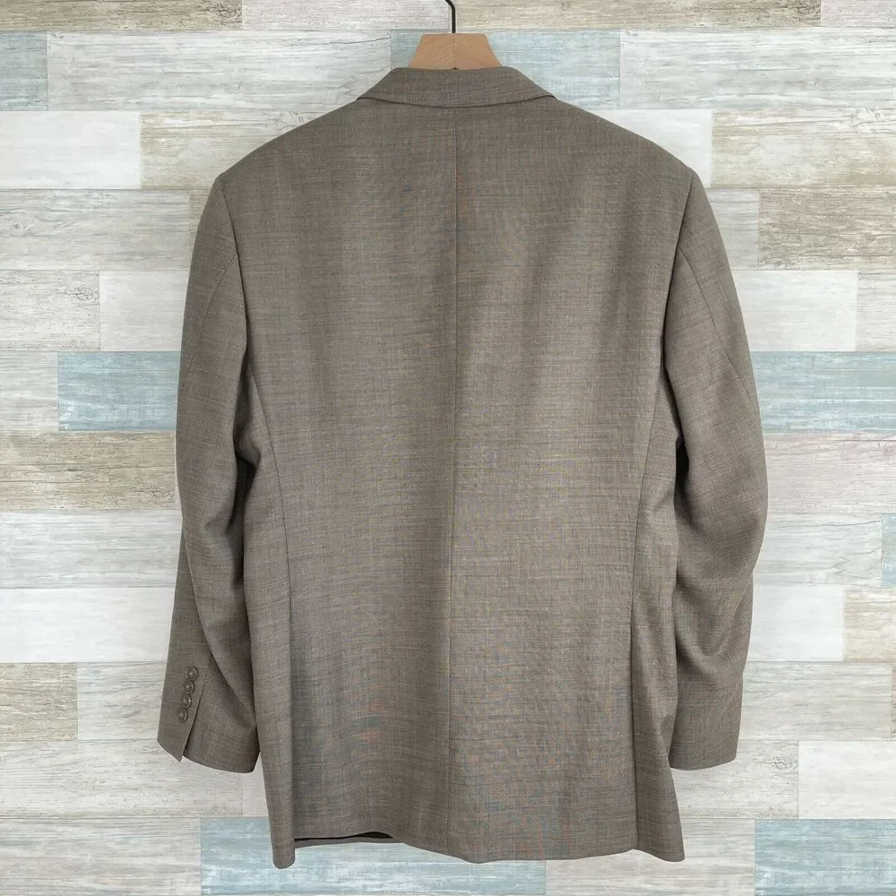 Jos A Bank Travelers Wool Metropolitan Suit Taupe Brown Slim Fit Mens 41R 36x30